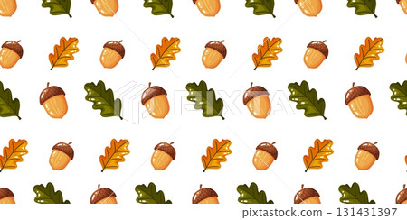 Autumn Acorns and Leaves Seamless Pattern Autumn Acorns and Leaves Seamless Pattern 131431397