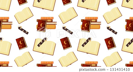 Enchanting Magical Book Pattern with Bookmarks Enchanting Magical Book Pattern with Bookmarks 131431410