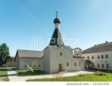 Hospital Church of Euthymius the Great of the Kirillo-Belozersky Monastery (Russia). Medieval Orthodox architecture. Hospital Church of Euthymius the Great of the Kirillo-Belozersky Monastery (Russia). Medieval Orthodox architecture. 131431434