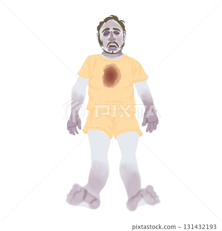 出血性休克患者的全身插圖（發紺、臉部蒼白） 131432193