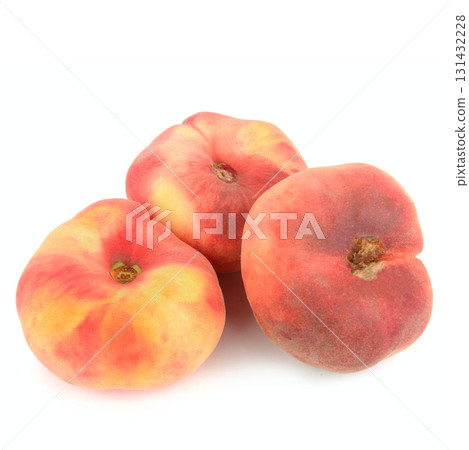 Peaches Isolated on a White Background Peaches Isolated on a White Background 131432228