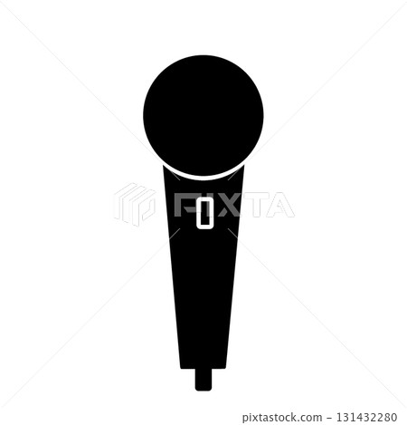 Simple transparent background illustration of a black microphone 131432280