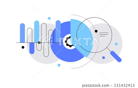 Data and research,flat design icon illustration 131432413