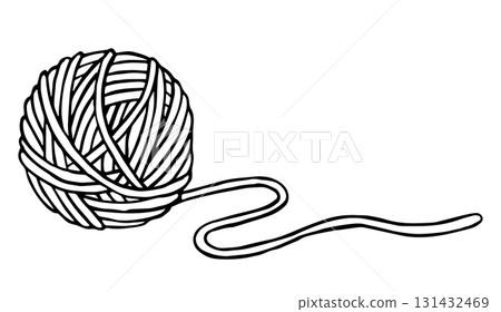 Vector illustration on the theme of knitting, crochet. Ball of yarn. Vector illustration on the theme of knitting, crochet. Ball of yarn. 131432469