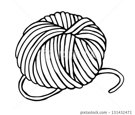 Vector illustration on the theme of knitting, crochet. Ball of yarn. Vector illustration on the theme of knitting, crochet. Ball of yarn. 131432471