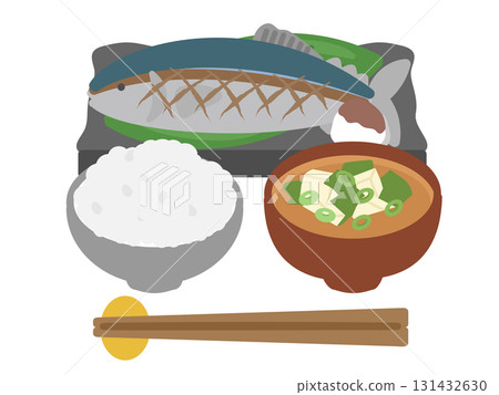 烤魚套餐（秋刀魚）插圖 131432630