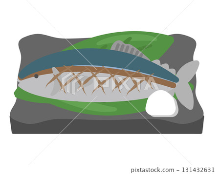 Grilled fish (sanma) illustration Grilled fish (sanma) illustration 131432631