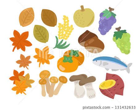 Autumn taste illustration set Autumn taste illustration set 131432633