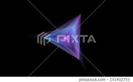 Abstract Glowing Prism in Blue and Purple Light 131432755
