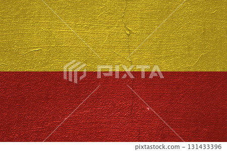 The official flag of Poland's capital, Warsaw, on the texture of a cracked wall. Conceptual collage The official flag of Poland's capital, Warsaw, on the texture of a cracked wall. Conceptual collage 131433396