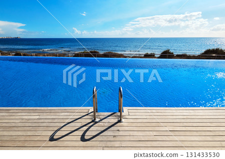 Infinity pool overlooking the Mediterranean Sea Infinity pool overlooking the Mediterranean Sea 131433530