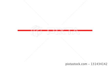 Red horizontal line on a white background. Minimalism and design. 131434142