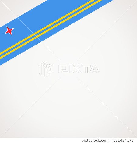 Corner ribbon flag of Aruba 131434173