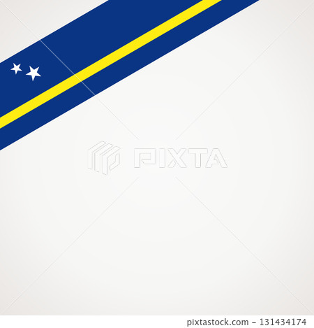 Corner ribbon flag of Curacao Corner ribbon flag of Curacao 131434174