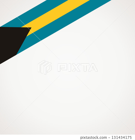Corner ribbon flag of The Bahamas 131434175