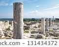 Kourion archaeological site showing ancient ruins and columns. Episkopi, Limassol District, Cyprus 131434372