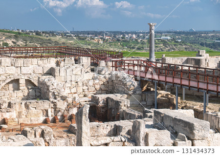 Kourion archaeological ruins revealing ancient history in Cyprus, Episkopi, Limassol District, Kourion archaeological ruins revealing ancient history in Cyprus, Episkopi, Limassol District, 131434373