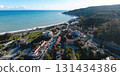 Pissouri village coastline overlooking Mediterranean Sea in Cyprus 131434386