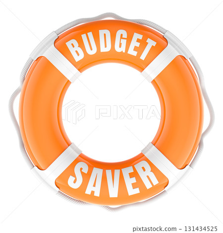 Budget Saver, lifebuoy. 3D rendering 131434525