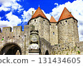 medieval castle Carcassonne  town-fortress, France. 131434605