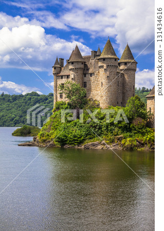 beautiful fairy castle in lake - Chateau de Val, France 131434616