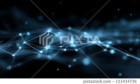 Abstract blue digital background with light connections 131434736