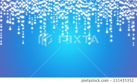 Sparkling white bokeh light on blue gradient background 131435352