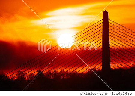 River fog on the Tokachi River 131435480