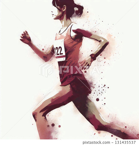 強勁的腰帶傳遞_女子接力賽跑者 131435537