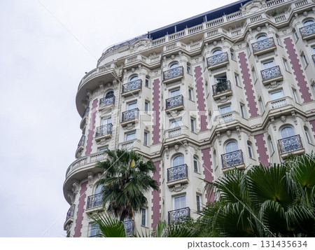 Architecture of Batumi in cloudy weather. Unusual house. Hotel and apartments in Batumi. Architecture of Batumi in cloudy weather. Unusual house. Hotel and apartments in Batumi. 131435634