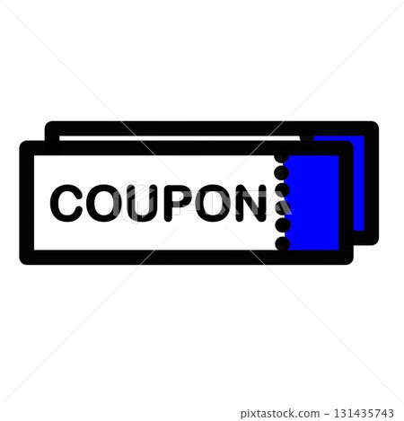 Two coupon illustrations with dotted and cut lines_blue 131435743