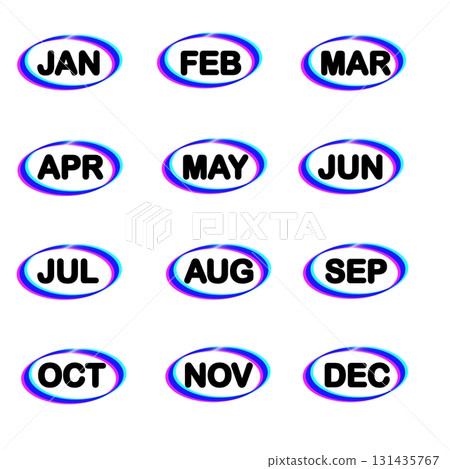 Simple English 3-letter month abbreviation set_circled Simple English 3-letter month abbreviation set_circled 131435767