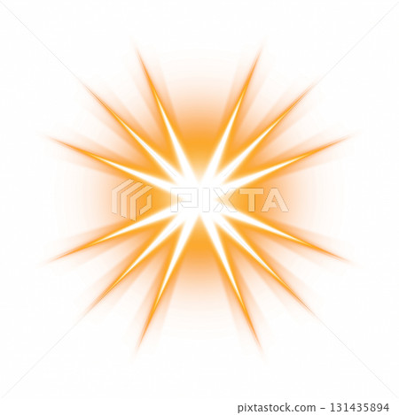 Orange glowing light burst on transparency background 131435894