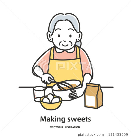 做糖果的老年婦女 131435909