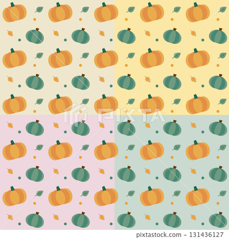 Pop and cute autumn pumpkin seamless pattern Pop and cute autumn pumpkin seamless pattern 131436127