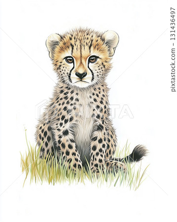 Cheetah cub in nature with wildlife, animal, and safari elements captured beautifully 131436497