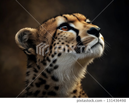 Cheetah wildlife bigcat animal in nature, a predator on safari, the spotted graceful feline 131436498