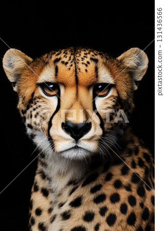 Cheetah in the wild: a majestic spotted big cat showcasing speed and grace in nature's savannah Cheetah in the wild: a majestic spotted big cat showcasing speed and grace in nature's savannah 131436566