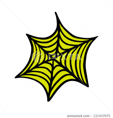 Halloween Spiderweb, Cute Cartoon Graphic in Neon Green Yellow Colors. Isolated Vector Illustration for Sticker or Poster Design Halloween Spiderweb, Cute Cartoon Graphic in Neon Green Yellow Colors. Isolated Vector Illustration for Sticker or Poster Design 131437075
