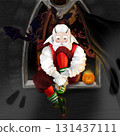 Santa celebrating Halloween  131437111