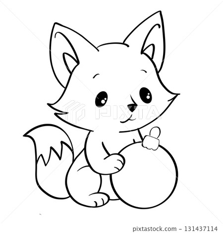 Colouring page. Christmas fox 131437114