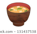 Miso soup illustration using analog watercolor texture 131437538