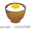 Illustration of egg rice with watercolor texture 131437540