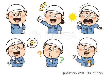Illustrations of gestures and poses of workers working in factories and on-site | Unsafe behavior, unsafe conditions, and industrial accidents Illustrations of gestures and poses of workers working in factories and on-site | Unsafe behavior, unsafe conditions, and industrial accidents 131437722
