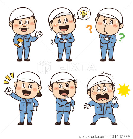 Illustrations of gestures and poses of workers working in factories and on-site | Unsafe behavior, unsafe conditions, and industrial accidents Illustrations of gestures and poses of workers working in factories and on-site | Unsafe behavior, unsafe conditions, and industrial accidents 131437729