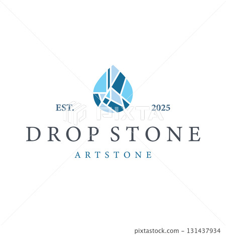 stone logo with simple stone house structure design, symbol concept, illustration, brand and poster design template 131437934