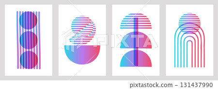 Geometric Abstract modern design a color gradient. Bright multicolored gradients trendy typography for poster print cover or flyer. Vector illustration. Geometric Abstract modern design a color gradient. Bright multicolored gradients trendy typography for poster print cover or flyer. Vector illustration. 131437990