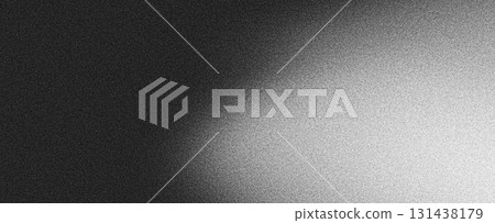 Black and white grainy background, dark abstract noise texture banner backdrop, grunge poster header design 131438179