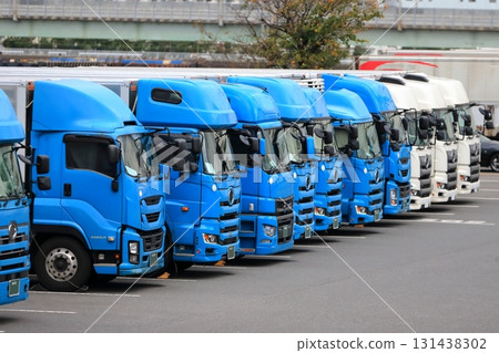 trucks lined up trucks lined up 131438302