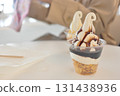 Ice cream with ice cream 131438936